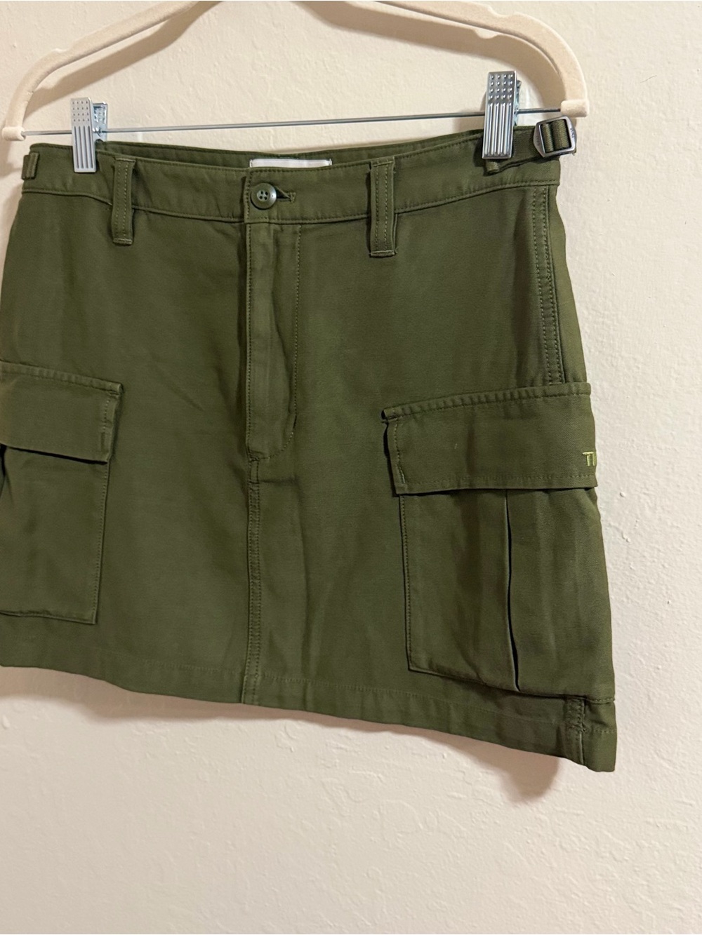 Aritzia Tna Supply Cargo Mini cotton Skirt Olive Green Utility Gorpcore Y2K 8 - Picture 4 of 14